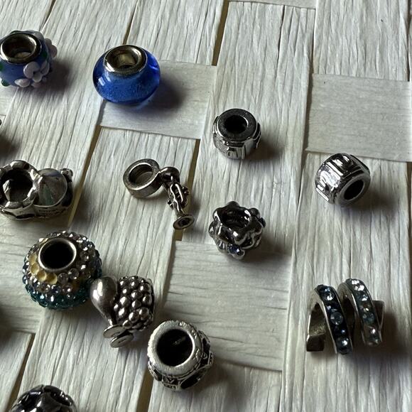 Lot of 20 Sterling Silver Chamilia Charms Beads Different Designs Plus READDD - Picture 3 of 5